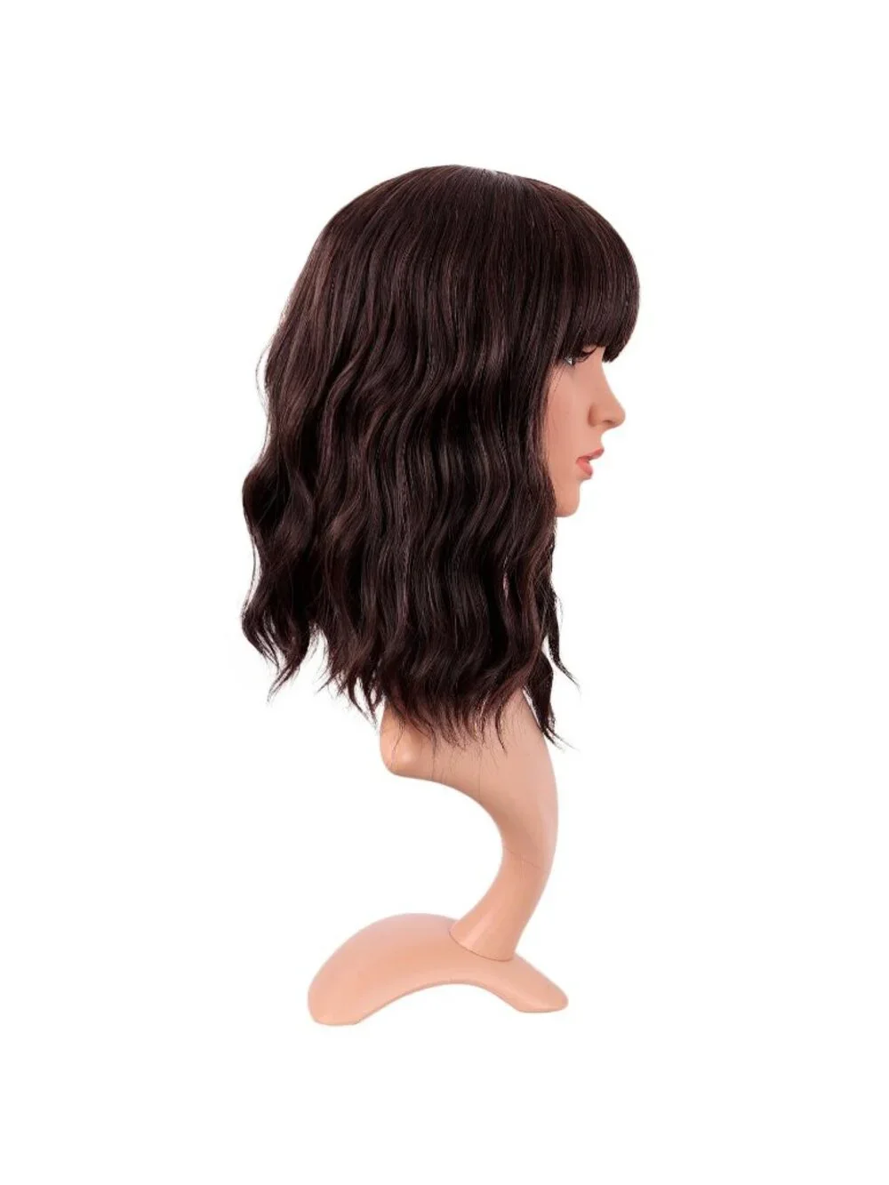 Women's Dark Brown 14 Inch Fresh Bright Synthetic Ordinary Short Wavy Curly Wigs